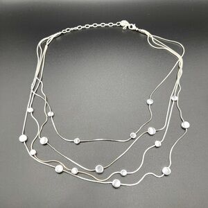 Dana Buchman Multi Strand Silver Tone Necklace